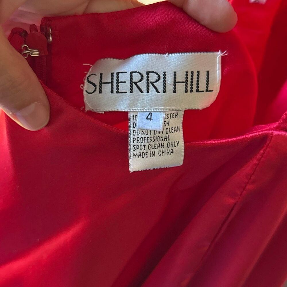 Sherri Hill red dress size 4 fit and flare‎ sleeveless formal prom event party - Picture 8 of 13
